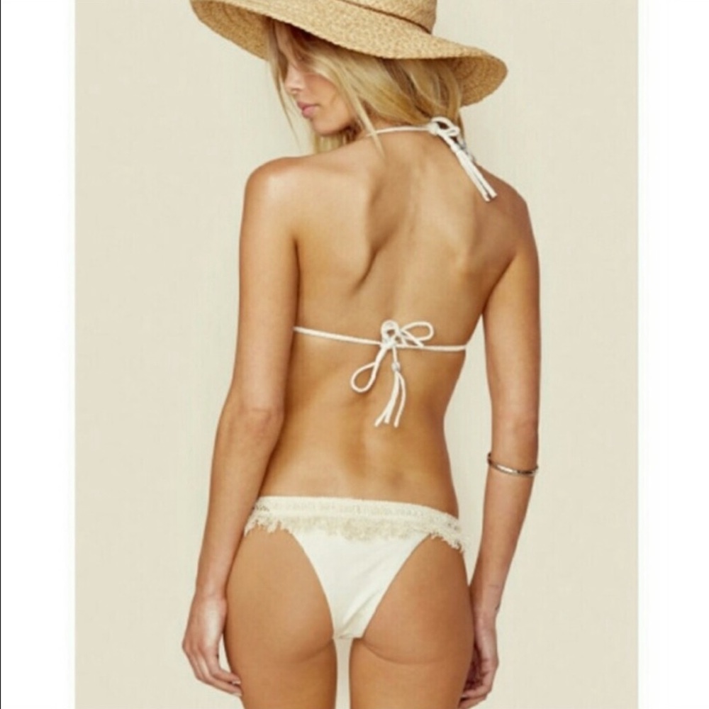 Blue Life Fringe Suede Cheeky Bikini Bottoms